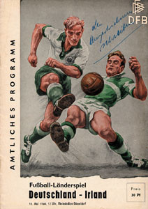 Football Programm. Germany vs Ireland 1960