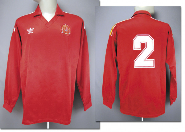 1991 match worn football shirt Spain v France