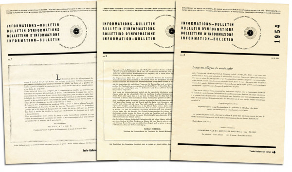 World Cup 1954. Official Bulletin No. 1 - 3 compl