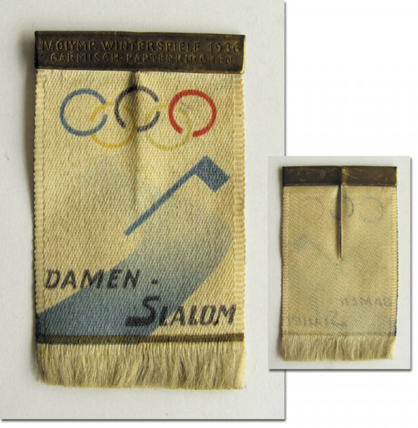 Olympic Games 1936. Entrance Badge: Skiing