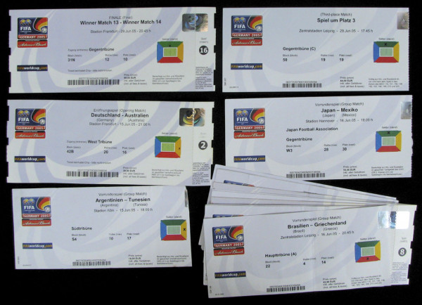 FIFA Confed Cup 2005 Germany 16 Tickets all match