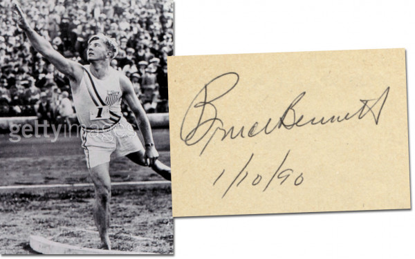 Brix (Bruce Bennett): Autograph Olympic Games 1928 athletics Tarzan USA