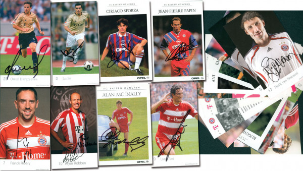 München, Bayern - AK 1995 - 2006: 21 offizielle Autogrammkarten des FC Bayern Münche