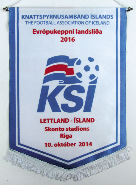 Spielwimpel 10.10.2014 Lettland vs Island, Wimpel Island 2014