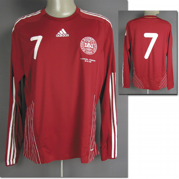 match worn football shirt Denmark 2008