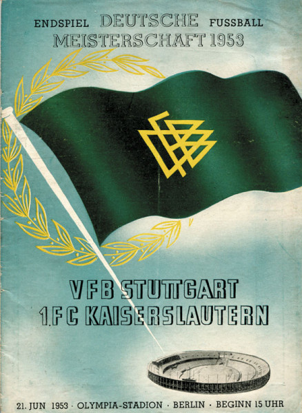 Endspiel um die Deutsche Fussball Meisterschaft 1953 VfB-Stuttgart - 1.FC Kaiserslautern, 21.6.1953.