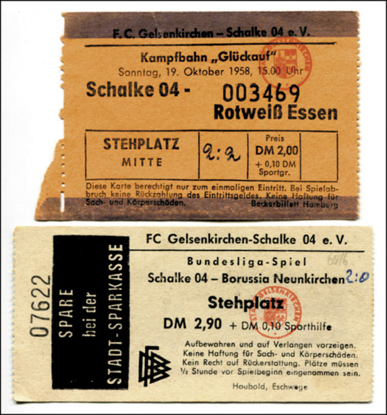 Football Tickets Schalke 1958 + 1965
