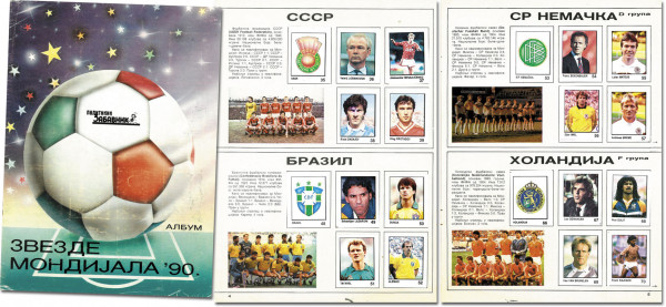 Jugoslawisches Sammelbilderalbum zur Fußball-Weltmeisterschaft 1990 in Italien.