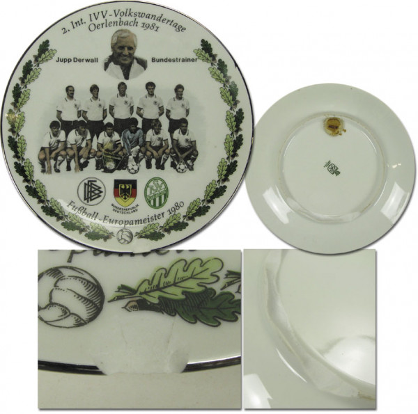 UEFA Euro 1980. Porcelain Plate: German Team