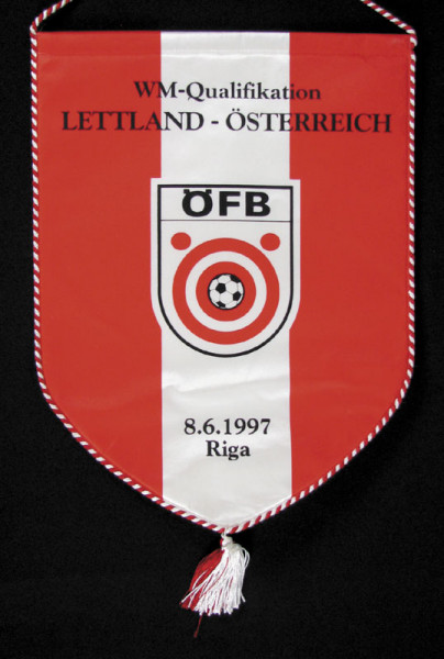 WM-Qualifikationsspiel gegen Lettland 8.6.1997, Österreich - Wimpel 1997