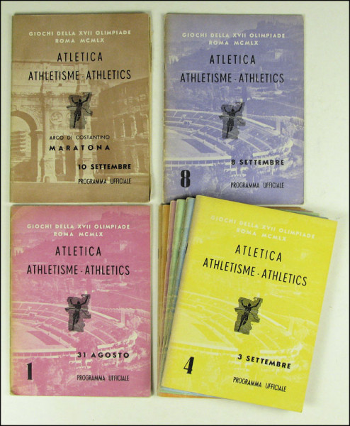 Olympic Games Roma 1960 9 Programms Atheltics