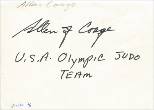 Coage, Allen: Olympic Games 1976 Judo Autograph USA