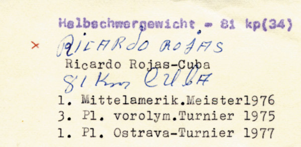 Rojas Frías, Ricardo: Olympic Games 1980 Boxing Autograph Cuba
