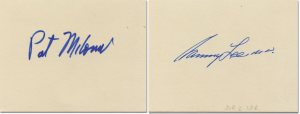 McCormick / Lee: 2 Blancobelege mit original Signaturen
