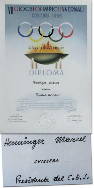 Olympic Games Berlin 1956. Diploma of Honour NOC