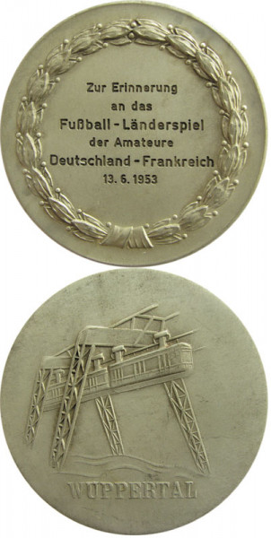 Football Medal 1953 Germany v France