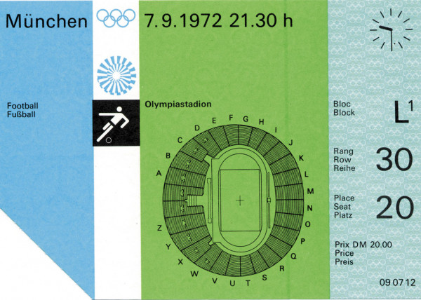Olympic Games Munich 1972 Ticket Football Germany