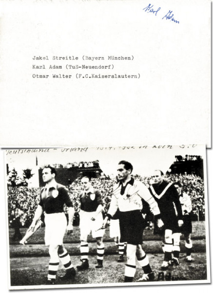 Adam, Karl: Autograph German Football. Karl Adam