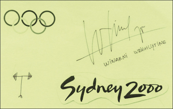 Winarni Binti Slamet: Autograph Olympic Games 2000 Weightlifting Indone