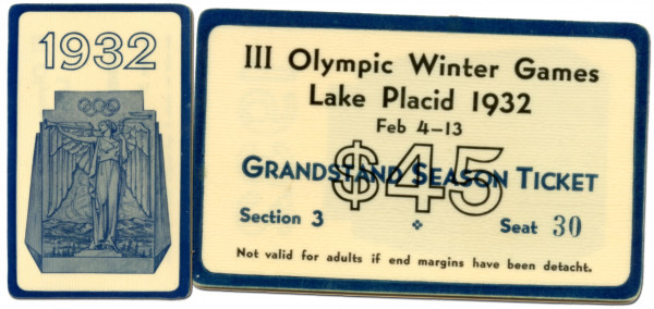 Olympic Winter Games 1932. Season Ticket