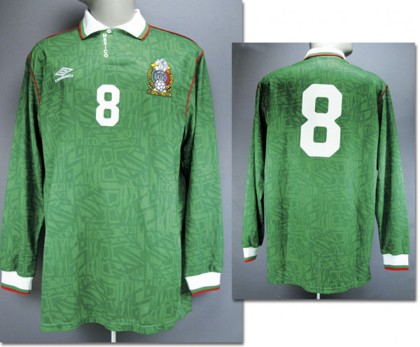 match worn football shirt Mexico 1992
