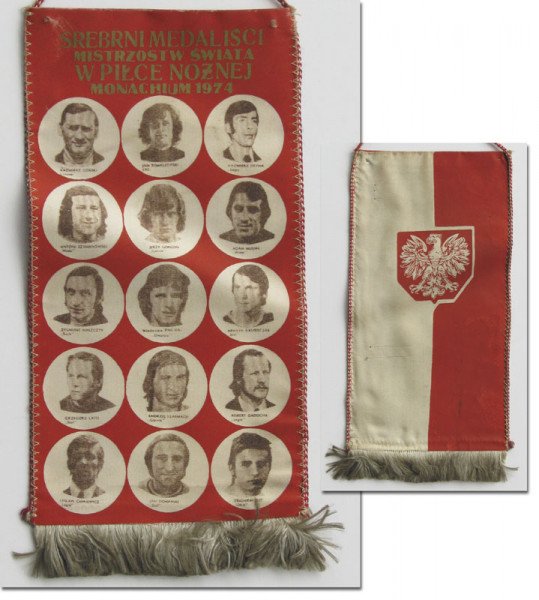 World Cup 1974 Poland Football Silk pennant