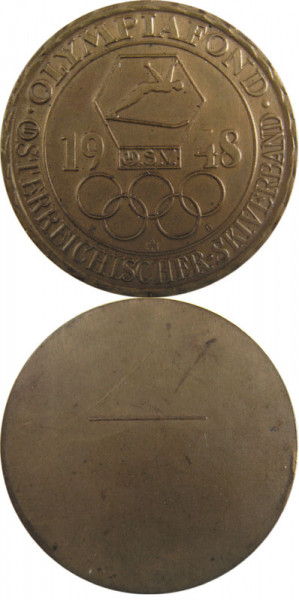 Olympic Games 1948 Austrian Olympic Fond Medal