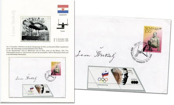 Stukelj,Leon: Autograph Olympic Games 1924+28 gymnastics.