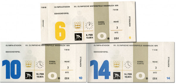 Ticketbuch "EHRENKARTE" 06.02 - 14.02.1976, Eintrittskarte OSW1976