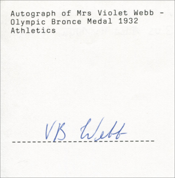 Webb, Violett: Olympic Games 1932 Autograph Athletics Great Brit