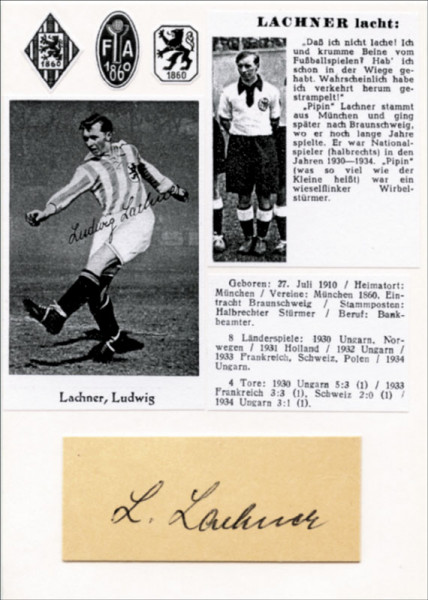Lachner, Ludwig: (1910-2003) Blancobeleg aus Karton mit Originalsig