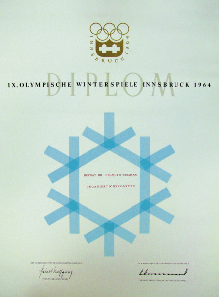 IX.Olympische Winterspiele Innsbruck 1964, Olympiadiplom OSW1964