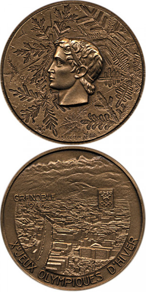 Olympic Games Grenoble 1968. Participation medal