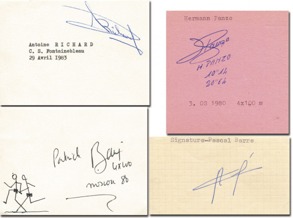 OS 1980 4x100 Staffel Frankreich: Olympic Games 1980 Autograph Athletics France