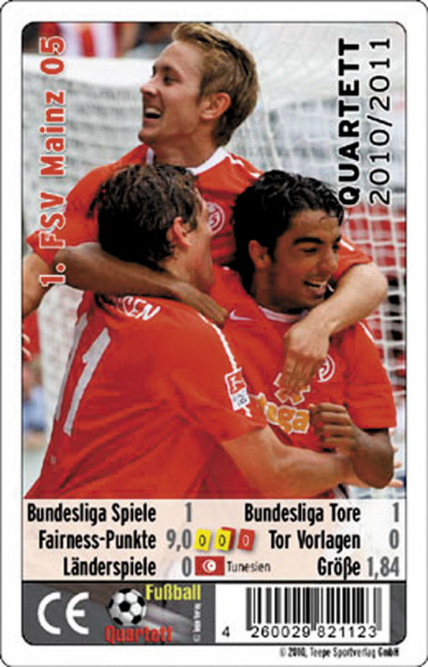 Mainz 05 Quartett 10/11, Kartenspiel