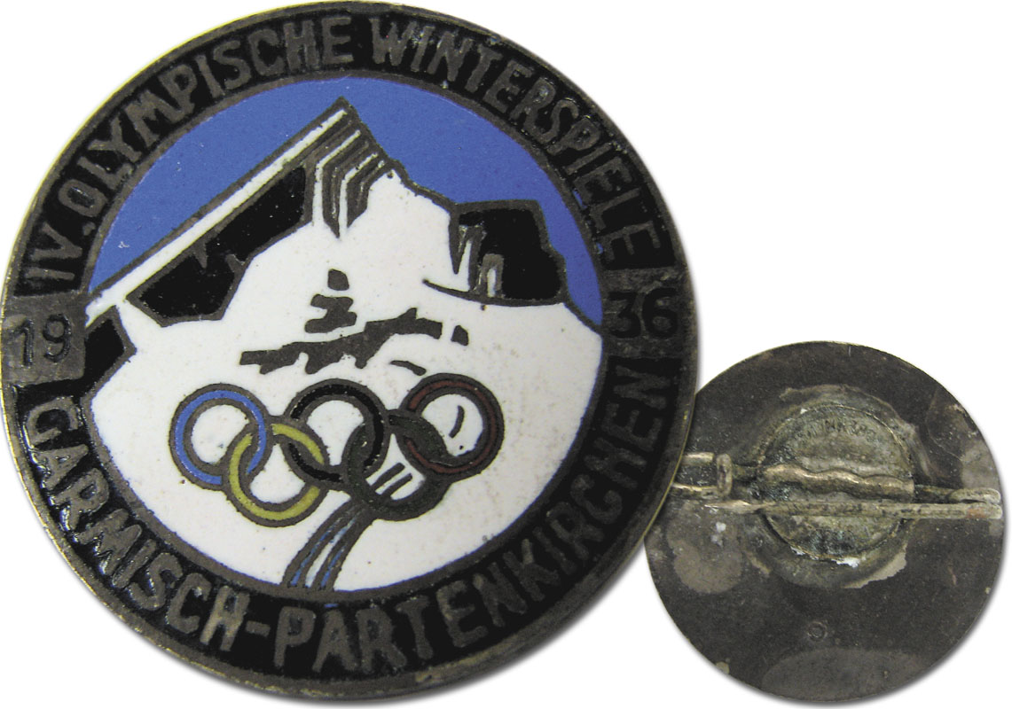 Insigne Original Des IVes Jeux Olympiques D'Hiver 1936 Garmisch-Partenkirchen - Rare