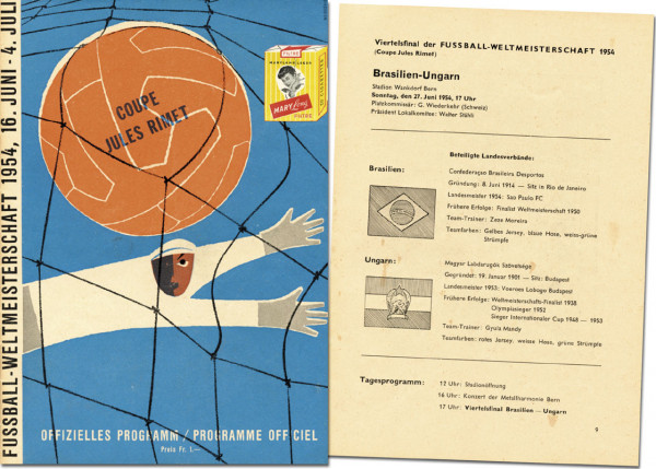 Fussball-Weltmeisterschaft 1954, 27.Juni 1954. Viertelfinale: Ungarn - Brasilien in Bern.