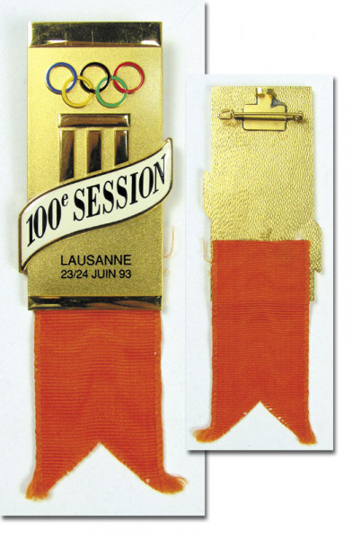 Teilnehmer-Abzeichen der 100e Session I.O.C. Lausa, IOC-Session 1993