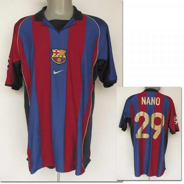 match worn football shirt FC Barcelona 2001