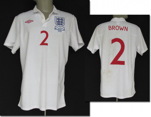 match worn football shirt England 2009