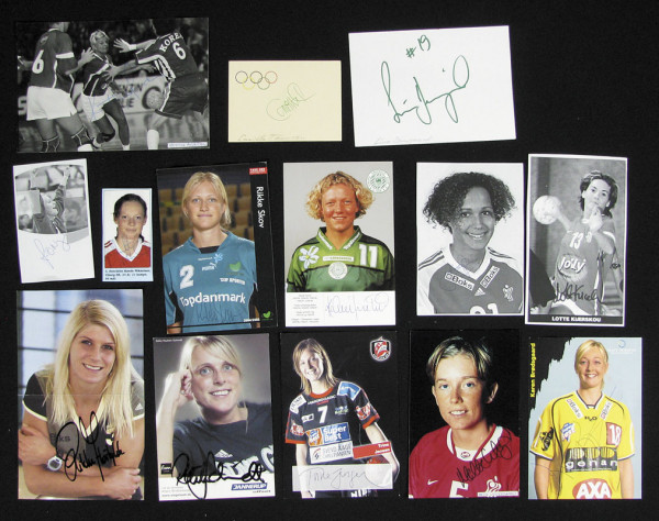 OSS 2004 Handball Dänemark Frauen: 12 original Signaturen Gold Handball 2004 Frauen