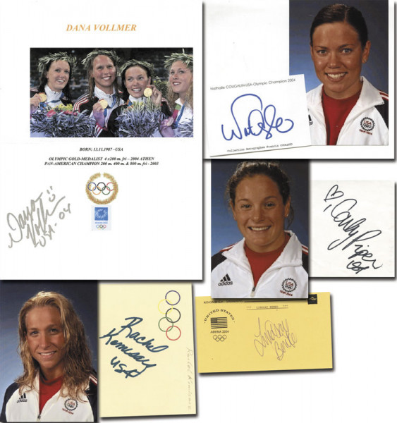 USA OSS2004 Schwimmen 4x200 m: Olympic Games 2004 Autograph swimming USA