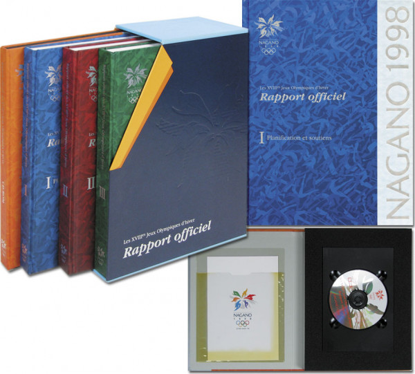 The official report of the XVIII Olympic Winter Games Nagano 1998. 4 Bände (3 Bücher + 1 CD-Kassette