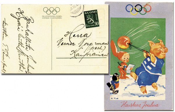 Offizielle Spendenpostkarte für die Olympischen Sp, Postkarte OS1940