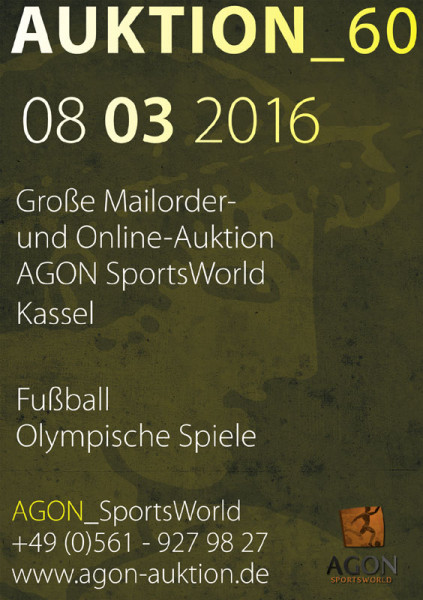 60. AGON Auktion: Auktions-Katalog: SportMemorabilia OnLive in Kassel