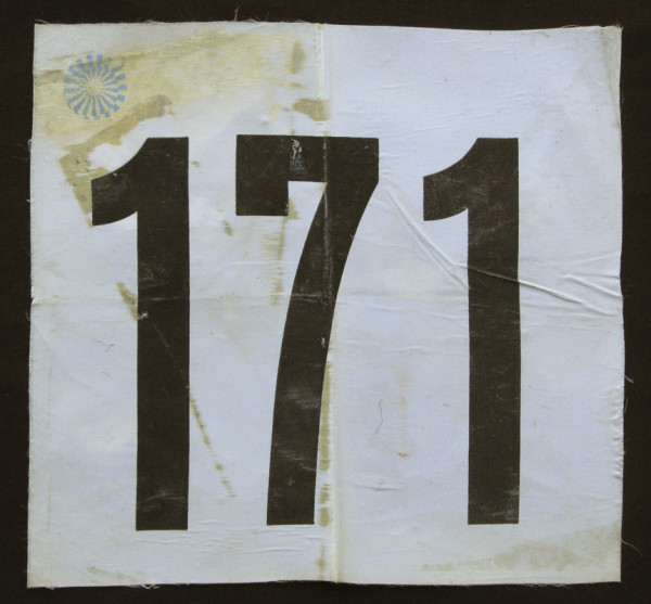 Original Startnummer "171" von den Olympischen Spi, Startnummer OSS1972