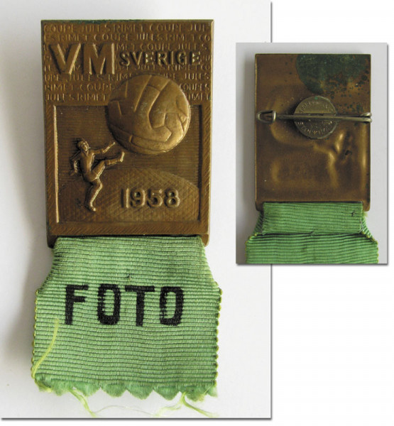 World Cup 1958. Participation badge "Foto"