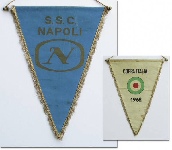 Official match pennant SSC Napoli Italy Cup 1962