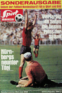 Saison der Fußball-Bundesliga 67/68 in Wort und Bild. Vierfarbig, 48 Seiten. Die besten Fotos der Sa