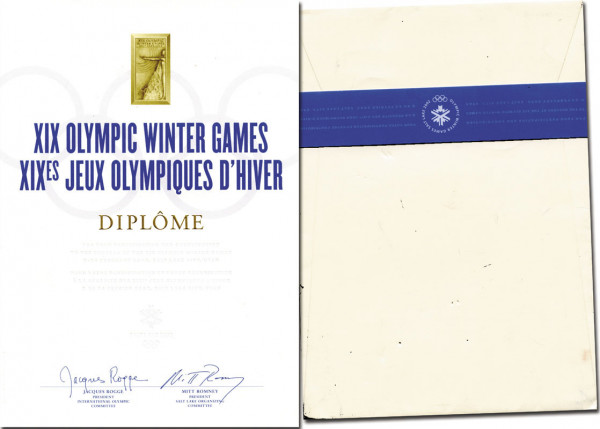 Diplom für Teilnehmer an den Olympischen W 2002, Olympiadiplom OSW2002